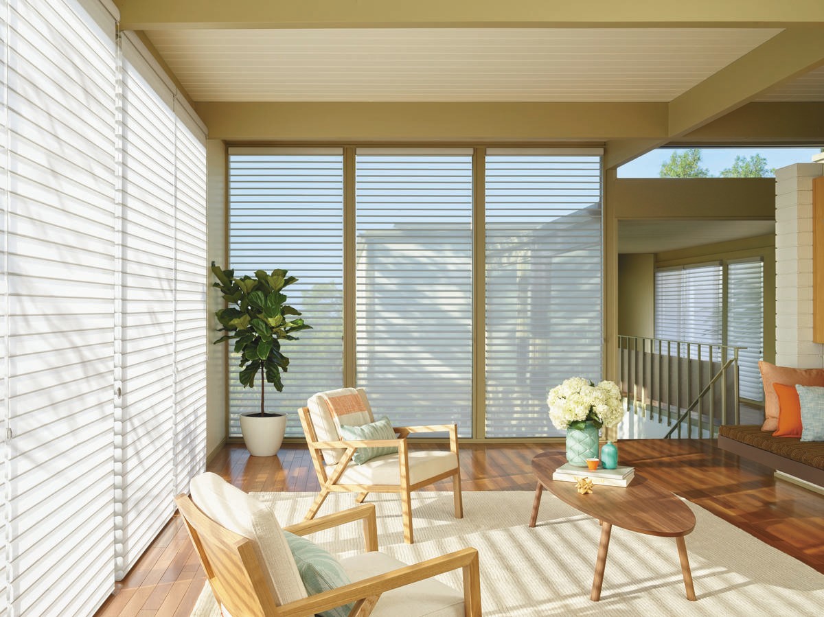 Light Filtering Window Treatments Near Jupiter, Florida (FL) including Hunter Douglas Shutters and Sheers