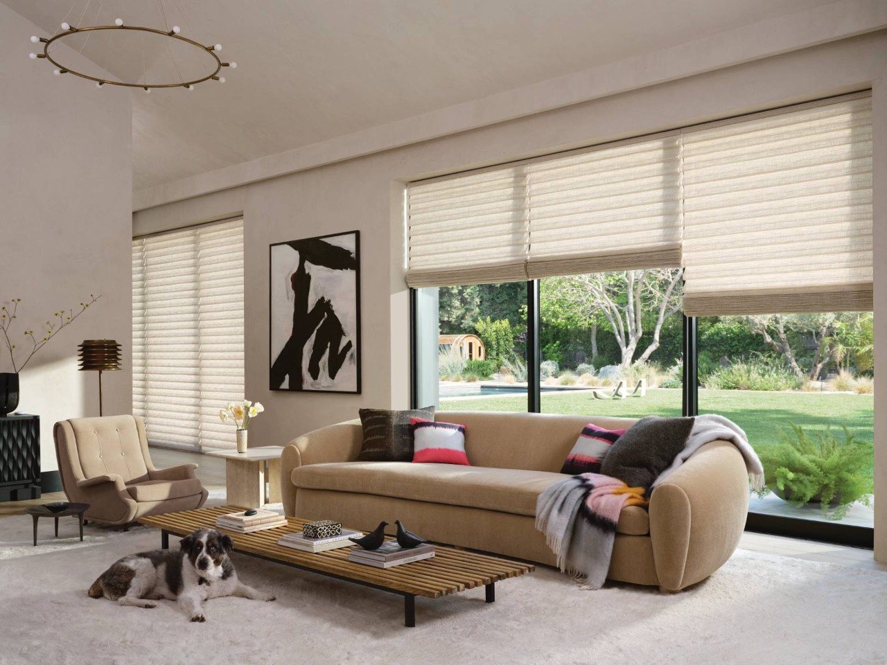 Hunter Douglas Vignette® Roman Shades in a living room near Jupiter, FL